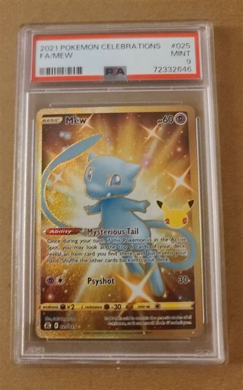 Pokemon Celebrations Mew Psa Mint Full Art Rs Ebay