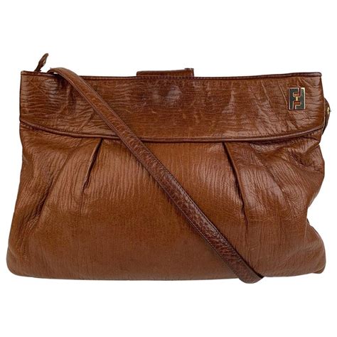 Fendi Vintage Brown Leather Convertible Crossbody Bag For Sale At 1stdibs