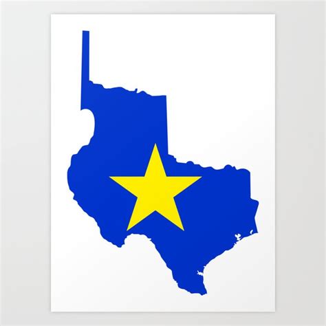 Flag Map Of Republic Of Texas1836 1839 Art Print By Ofmany Society6