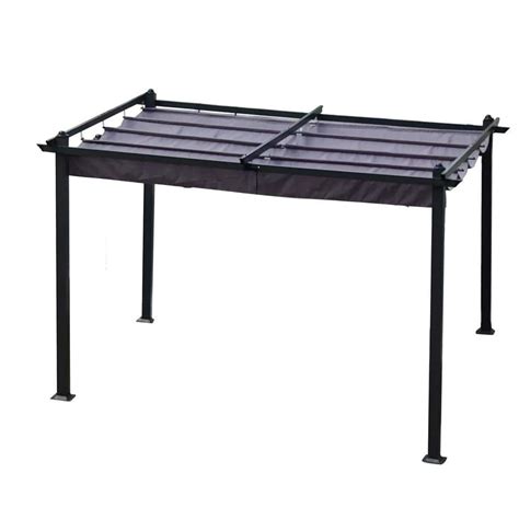 Cenadinz Ft X Ft Outdoor Patio Retractable Pergola With Canopy