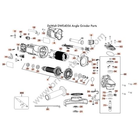 DEWALT DWE4056 Angle Grinder Spare Parts