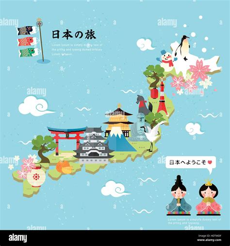 adorable Japan travel map design - Welcome to Japan and Japan travel in ...