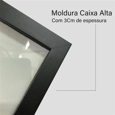 Quadro Moldura Caixa Alta X Preto Escorrega O Pre O