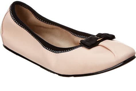 Ferragamo My Joy Foldaway Leather Ballet Flat Shopstyle