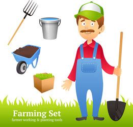 Happy Fisherman Beekeeper Farmer In Straw Hat Vector Image