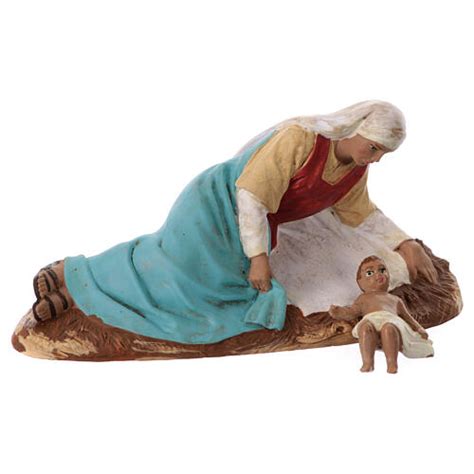 Set Of 11 Terracotta Figurines For Neapolitan Nativity Scene Of 12 Cm