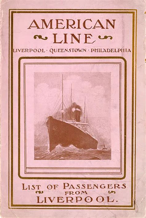 SS Haverford Passenger List 11 November 1908 GG Archives