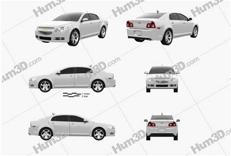 Chevrolet Malibu 2015 Blueprint Template