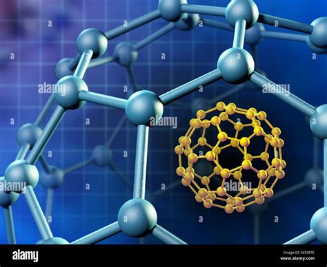 Spherical Fullerene Molecule D Illustration Stock Photo Alamy