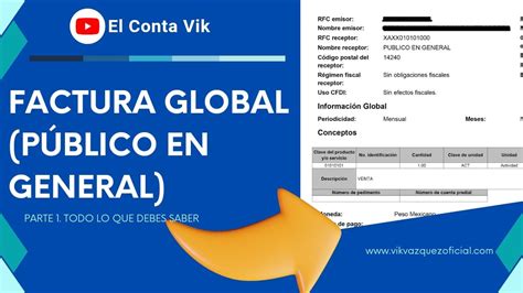 CFDI público en general Factura global CFDI 4 0 Todo lo que