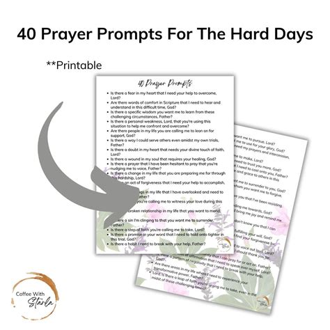 Prayer Prompts For The Hard Days Pdf Coffee With Starla