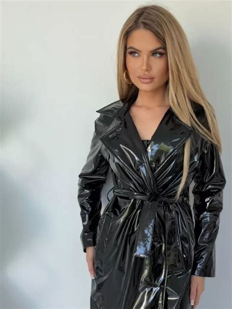 Mantel Vinyl Clothing Pvc Raincoat Fashion Magazines Shiny Clothes