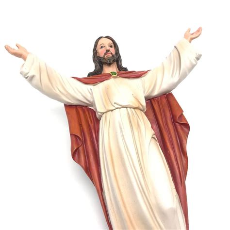 Imagem De Jesus Cristo Ressuscitado De Parede Grande Resina Cm