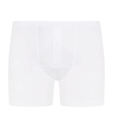 Mens Hanro White Cotton Sensation Butterfly Trunk Harrods UK