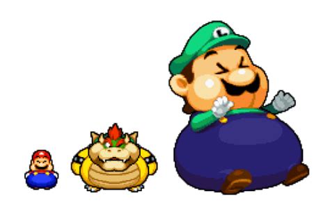 Supper Mario Broth - Size comparison between Fat Mario, Fat Bowser and...