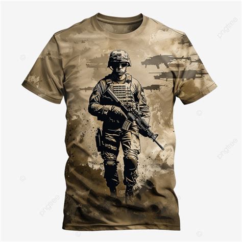 Design De Camiseta Maquete De Soldado Do Exército PNG Militares