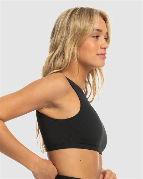 Roxy Womens Roxy Pro The Pop Up Crop Bikini Top Anthracite Surfstitch