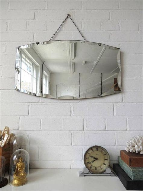 Vintage Bevelled Edge Wall Mirror Art Deco Bevel Edge Mirror Etsy