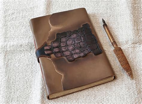 Custom Text Leather Journal, Personalized Script Notebook, Vintage Style Diary in Brown Cover ...