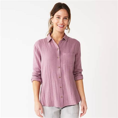 Women S Sonoma Goods For Life Essential Everyday Button Down Shirt