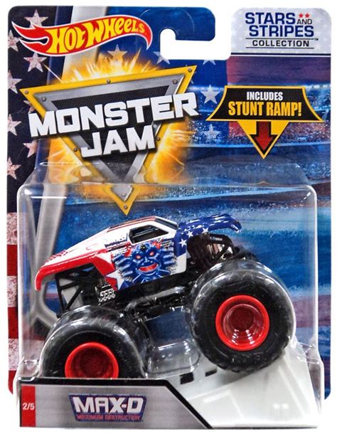 Hot Wheels Monster Jam 25 Max-D 164 Die-Cast Car 25 Stars Stripes ...