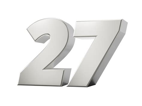 Silver 3d Numbers 27 Twenty Seven 3d Illustration 38598396 Png