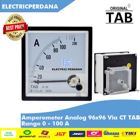 Jual Amperemeter Analog 96x96 Via CT Range 0 100 A Jakarta Barat