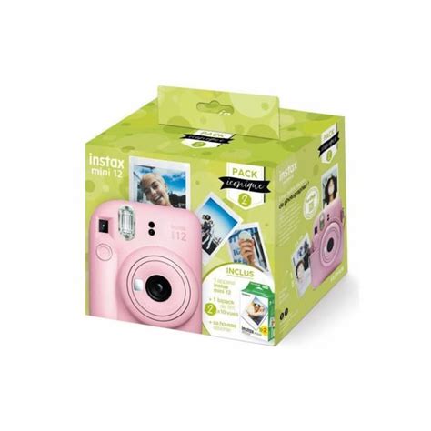 FUJIFILM Appareil Photo Instantané Instax Mini 12 Rose pack iconique