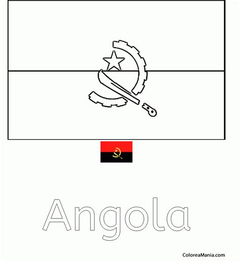 Colorear Rep Blica De Angola Banderas De Paises Dibujo Para Colorear