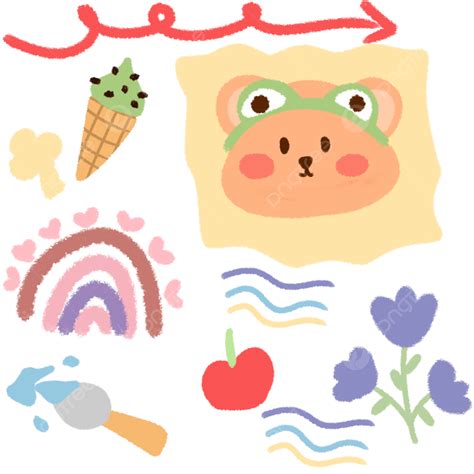 Colorful Cute Doodle Png Image Cute Doodle Art With Colorful Items