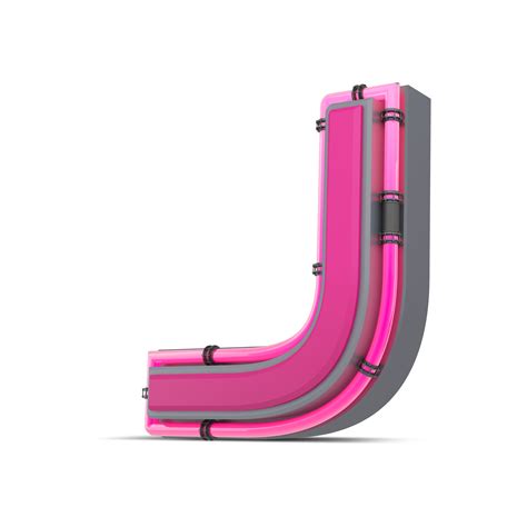 3d Pink Alphabet With Neon Light 3d Rendering 24912875 Png