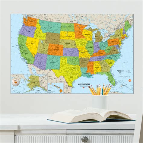 Wallpops Usa Dry Erase Map Wall Decal And Reviews Wayfair