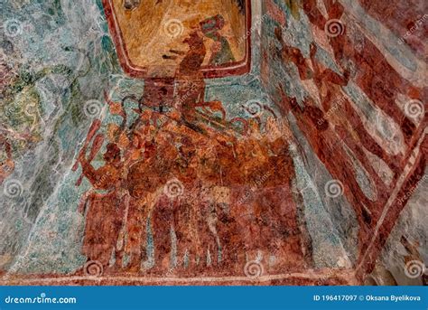 Ancient Murals in Temple of Paintings of Bonampak,Mexico Editorial Photography - Image of ...