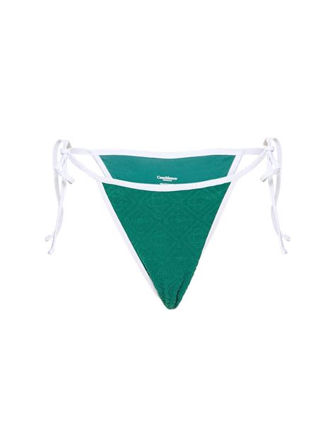 Buy Casablanca Terry Cloth Monogram Bikini Bottom Green At 40 Off