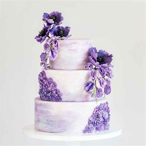 Baby Blue And Purple Wedding Cakes