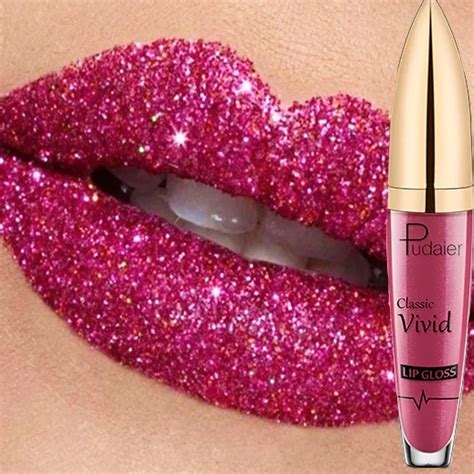 Waterproof Diamond Glitter Lip Gloss 18 Colors Long Lasting Glitter