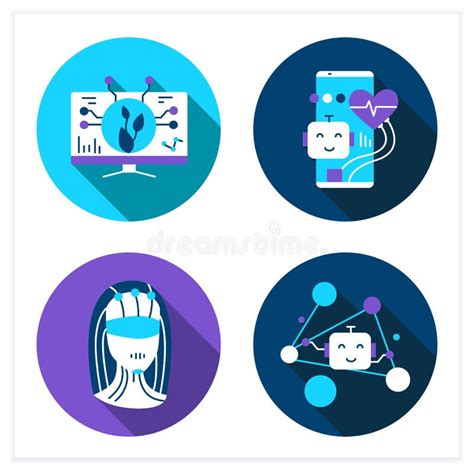 Conjunto De Iconos Planos De Inteligencia Artificial Ilustraci N Del