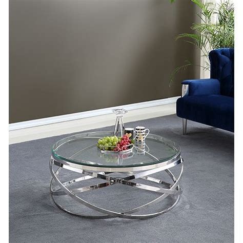 Trento Silber Couchtisch Klarglas 100 Cm Emirtex