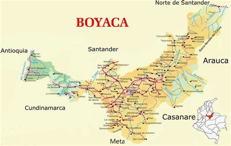 Mapa De Boyaca Mapa Físico Geográfico Político Turístico Y Temático