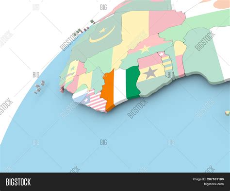 Ivory Coast On Globe Image Photo Free Trial Bigstock