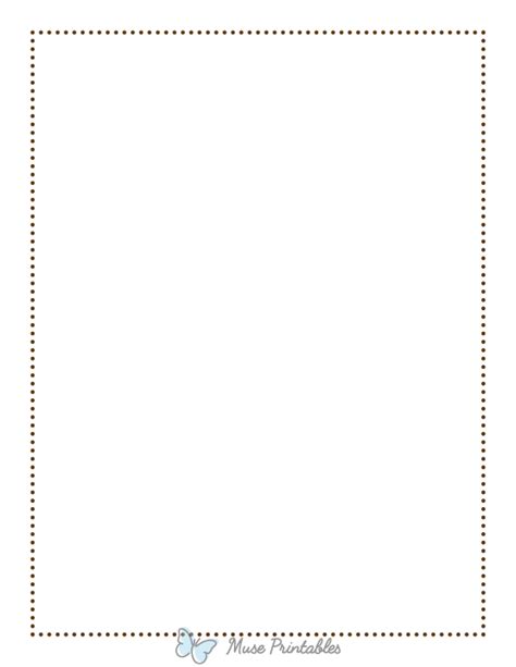 Printable Brown Thin Dotted Line Page Border