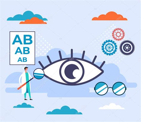 Oftalmología concepto de tratamiento de medicina de prueba de visión