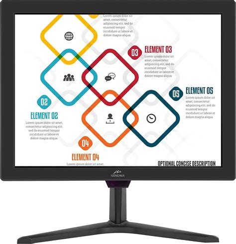 Kenowa 15 Zoll PC Monitor HDMI Bildschirm Quadratischer Computer