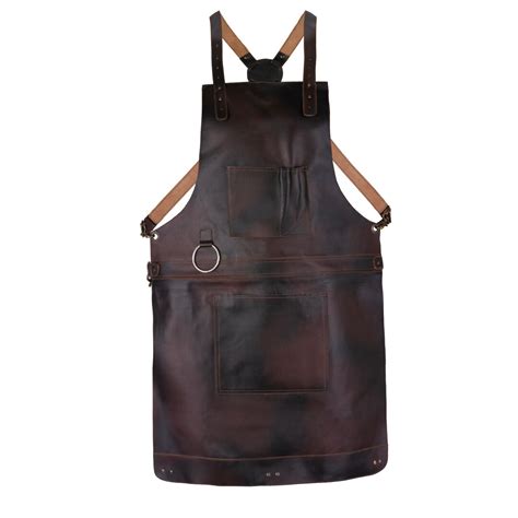 Dark Brown Full Grain Leather Apron Butcher Apron Cook Apron BBQ Apron