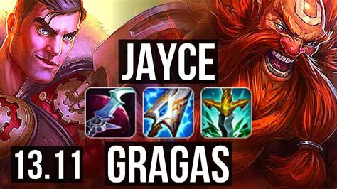 JAYCE Vs GRAGAS TOP 500 Games Dominating KR Master 13 11