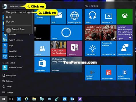 Change Account Picture In Windows 10 Tutorials