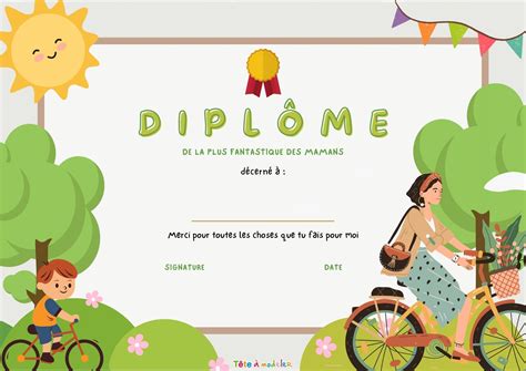 Imprimez le diplôme de la plus fantastique des mamans