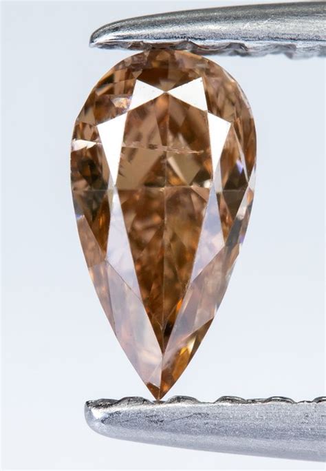 Diamond 0 38 Ct Asscher Natural Fancy Intense Orangy Brown I1