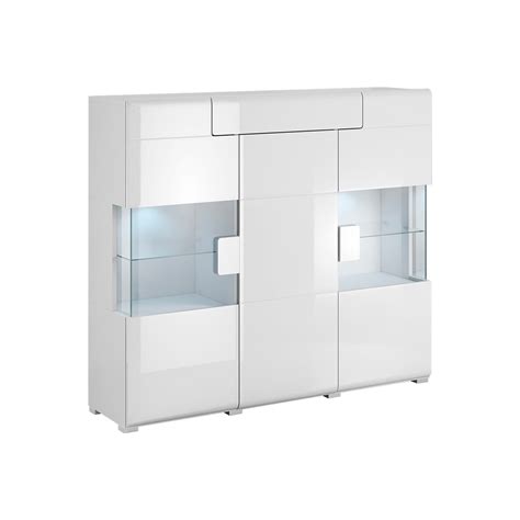 Buffet Haut Portes Tiroir Avec Led Jules Blanc Leroy Merlin