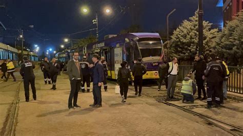 Kabataş Bağcılar hattında tramvay raydan çıktı Son Dakika Haberleri